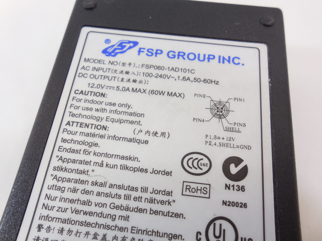 Блок питания FSP Group Output: DC 12V, 5.0A, 60W - Pic n 119897