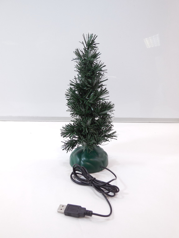 USB Ёлка зелёная мерцающая подсветка, высота 25 см - Pic n 277840