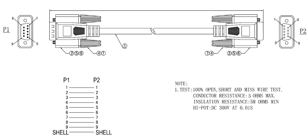 Кабель удлинительный COM (RS-232) 9f/9m 1.8m - Pic n 125118