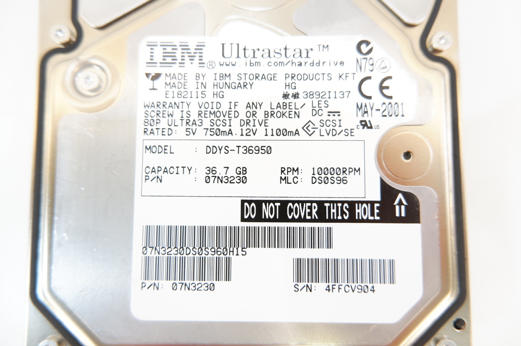 Жесткий диск 3.5 SCSI 36.7Gb IBM UltraStar DDYS-T3 - Pic n 281625