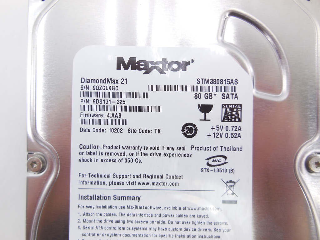 Жесткий диск HDD SATA 80Gb Maxtor DiamondMax 21 - Pic n 293754