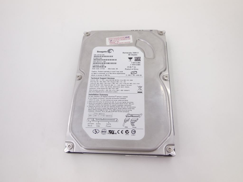 Жесткий диск HDD SATA 80Gb Seagate Barracuda 7200.9 ST380211AS - Pic n 307283