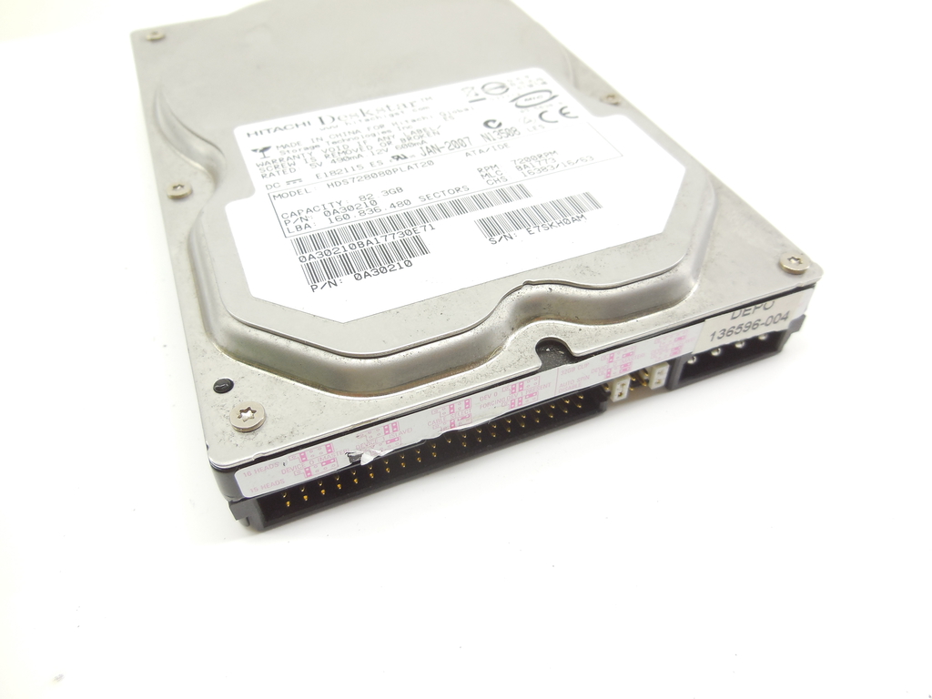 Жесткий диск 3.5 SATA 82.3GB Hitachi Deskstar hds728080pla380 7200rpm, 8Mb, SATA-II 3Gb/s  - Pic n 309828