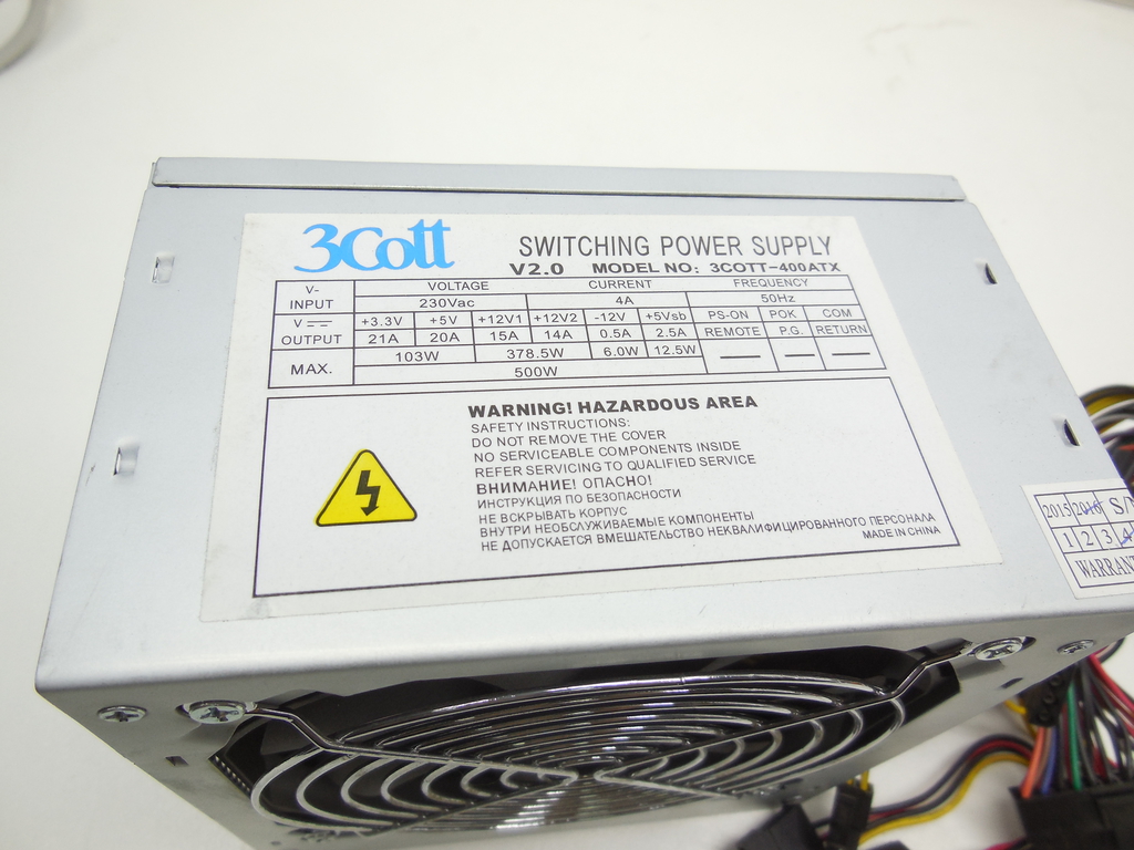 Блок питания ATX 500W 3Cott 3COTT-400ATX - Pic n 310285