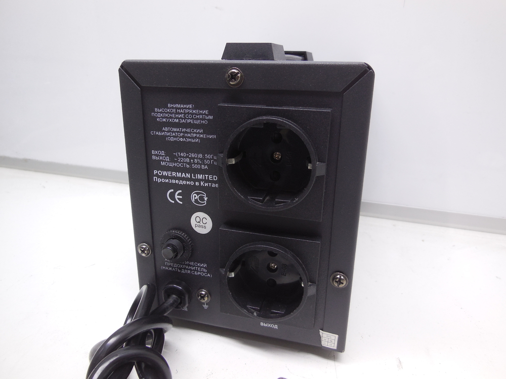 Стабилизатор POWERMAN AVS 500D, ступенчатый регулятор, цифровые индикаторы уровней напряжения, 500ВА, 140-260В - Pic n 310920