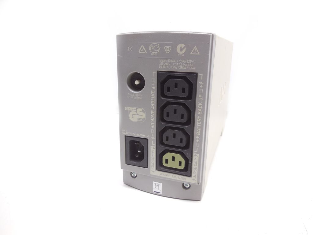 Источник бесперебойного питания APC Back-UPS CS 500 BK500-RS, С рабочей батареей - Pic n 310946