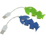 USB-хаб Рыбка 4хUSB 2.0 цвет- зеленый