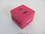 USB-хаб + Card Reader COMBO розовый